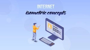 Internet - Isometric Concept Video Displays template preview