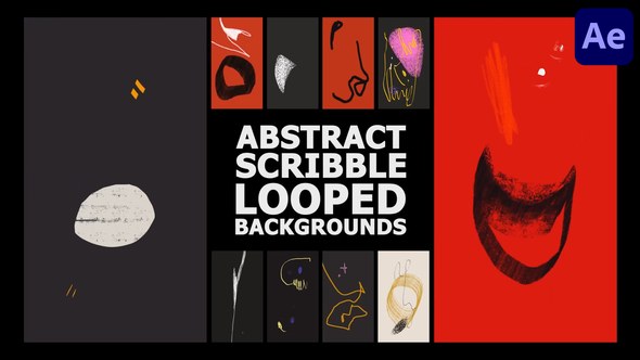Videohive Abstract Scribble Vertical Looped Backgrounds | After Effects Elements template preview