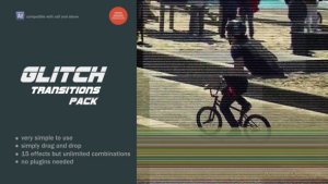 Glitch Transitions Pack Video Displays template preview