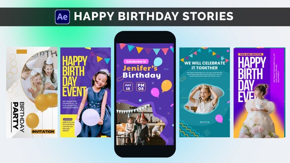 Videohive Happy Birthday Stories - Special Event Stories Openers template preview