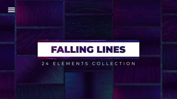 Videohive 24 Falling Lines Backgrounds Elements template preview