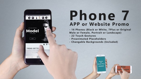 Smartphone 7 App Promo Video Displays template preview