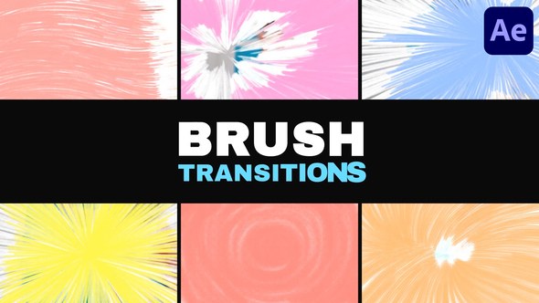 Videohive Hand Drawn Brush Transitions for After Effects Elements template preview
