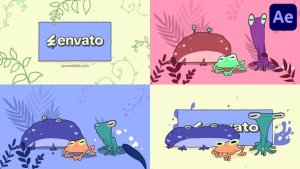 Videohive Cartoon Frogs Logo for After Effects Logo Stings template preview