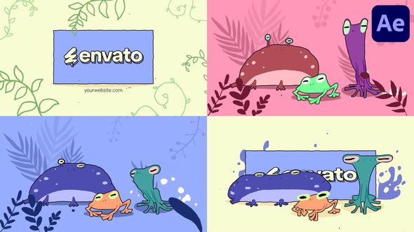 Videohive Cartoon Frogs Logo for After Effects Logo Stings template preview