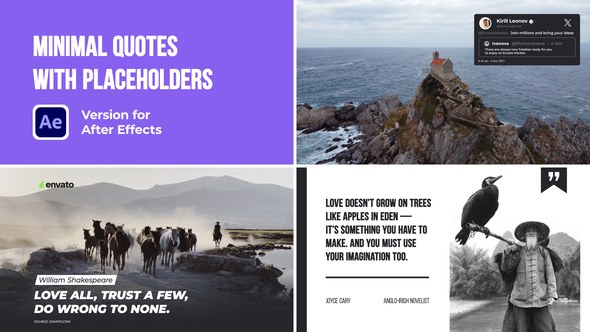 Videohive Minimal Quotes with Placeholders Titles template preview