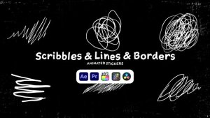 Videohive Scribbles & Lines & Borders Animated Stickers Elements template preview