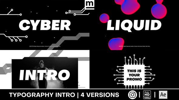 Videohive Cyber Liquid Intro Titles template preview