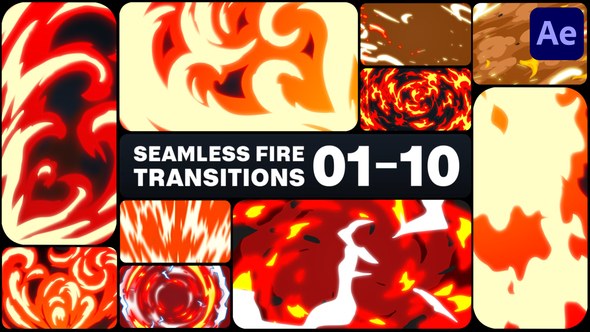 Videohive Seamless Fire Transitions for After Effects 45882371 Elements template preview