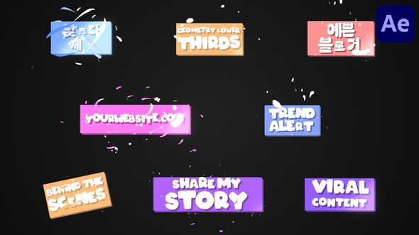 Videohive Funny Geometry Lower Thirds for After Effects 52292647 Elements template preview
