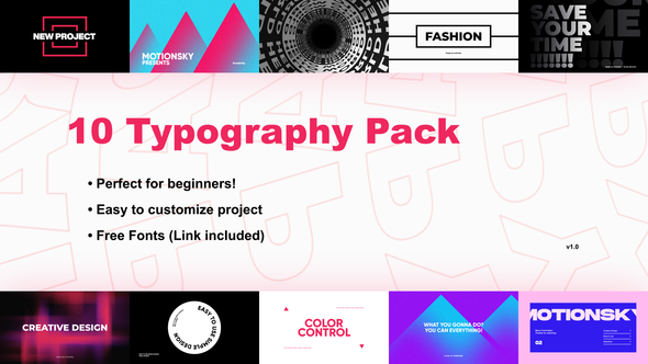 Videohive 10 Fantastic Typography Pack | After Effects Titles template preview