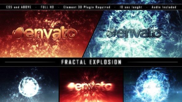 Videohive Fractal Explosion Logo Stings template preview