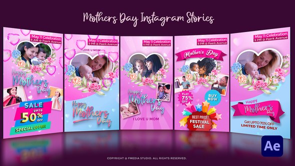 Videohive MotherвЂ™s day Instagram Stories Openers template preview
