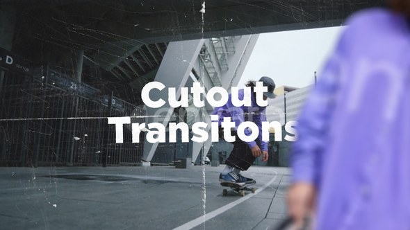 Cutout Transitions | MOGRT Premiere Pro template preview