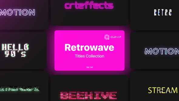 Videohive Retrowave Motion Titles Vol. 04 Titles template preview