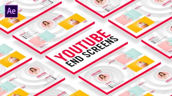YouTube End Screens Video Displays template preview