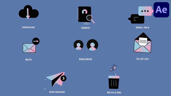 Videohive Social Media Interface Icons And Titles for After Effects Titles template preview