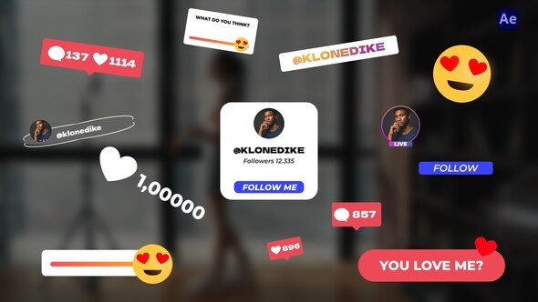 Videohive Instagram Social Elements Titles template preview