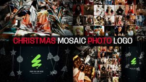 Videohive Christmas Mosaic Photo Logo Openers template preview