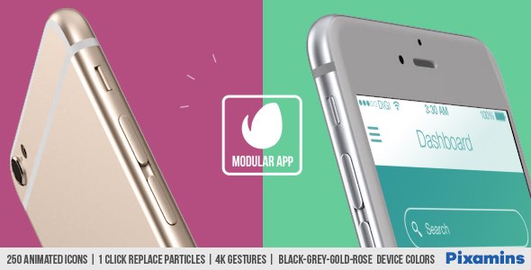 Modular App Promo Video Displays template preview