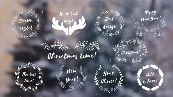 Videohive Drawn Christmas Titles Titles template preview