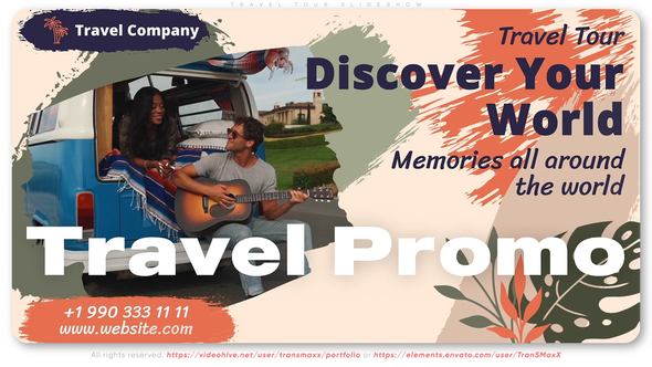 Videohive Travel Tour Slideshow 47997195 Video Displays template preview