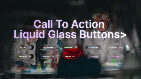 Videohive Call To Action Liquid Glass Buttons Logo Stings template preview