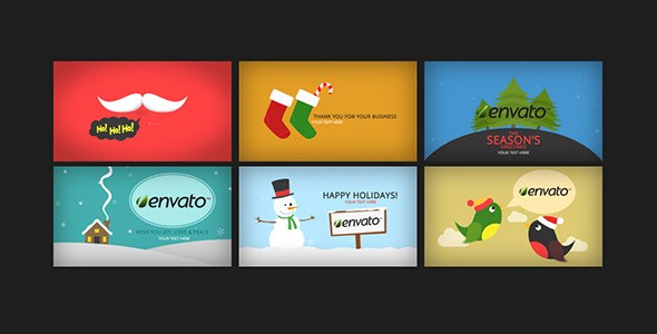Videohive Holidays Greetings Pack Logo Stings template preview