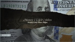 Videohive Money USD Titles/ Dollars USA/ Blockchain/ Banknotes and Bonds/ Business/ Economics/ Corporate/ $ Titles template preview