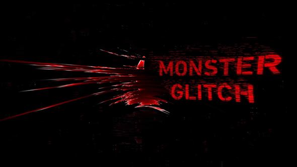 Videohive Monster Glitch Logo Reveal Logo Stings template preview