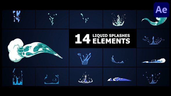 Videohive Liquid Splashes Elements | After Effects Elements template preview