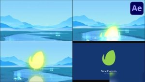 Videohive Mountains Painting Logo for After Effects Logo Stings template preview