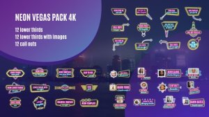 Videohive Neon Vegas Pack 4K Elements template preview
