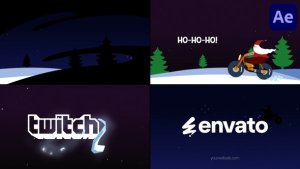 Videohive Santa On Bike Logo for After Effects Logo Stings template preview