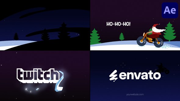 Videohive Santa On Bike Logo for After Effects Logo Stings template preview