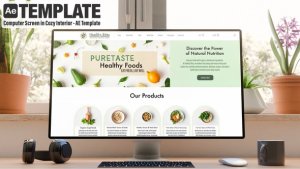Videohive Computer Monitor Screen Mockup | 10 Scenes Set вЂ“ Cozy Interior AE Template Video Displays template preview