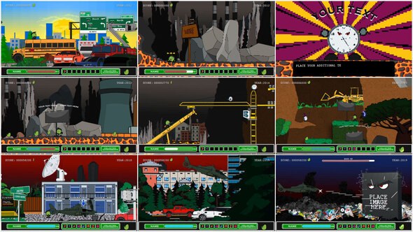 Videohive Retro Gameplay вЂ“ 8-bit 16-bit Elements template preview