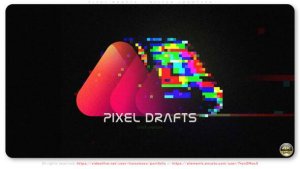 Videohive Pixel Drafts - Glitch Logotype Logo Stings template preview