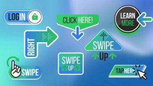Swipe Up Tap Arrows UI Social Media Elements Interface Titles template preview