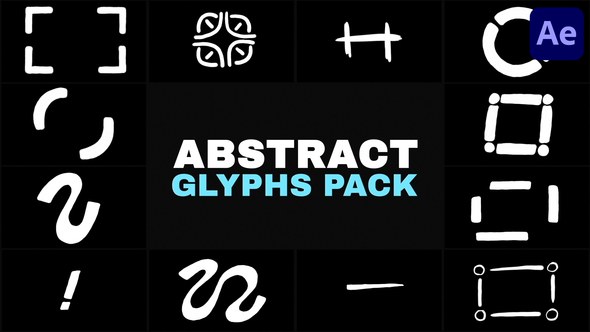 Videohive Abstract Animation Glyphs Pack | After Effects Elements template preview