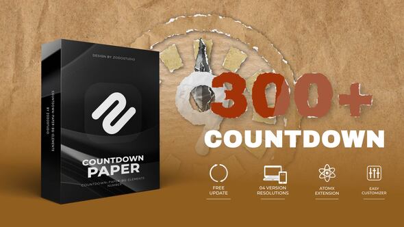 Videohive Countdown Paper Elements template preview