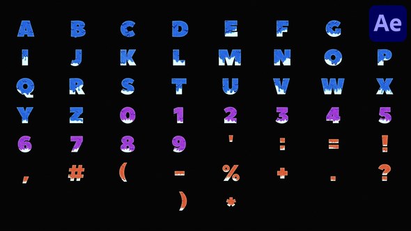 Videohive Fluid Alphabet for After Effects Elements template preview