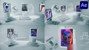 Videohive NFT Gallery Cards Presentation for After Effects Openers template preview