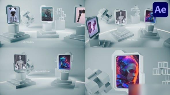 Videohive NFT Gallery Cards Presentation for After Effects Openers template preview