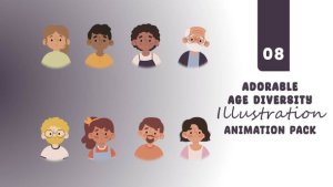 Videohive Adorable Age Diversity Characters Pack Elements template preview