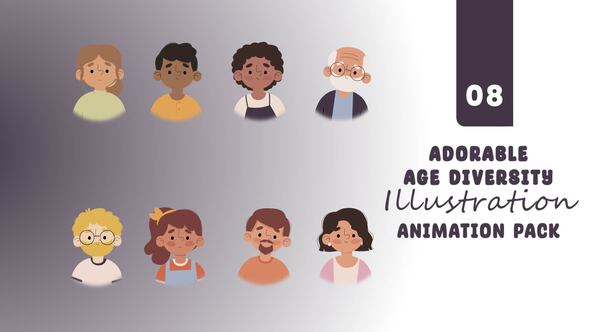 Videohive Adorable Age Diversity Characters Pack Elements template preview
