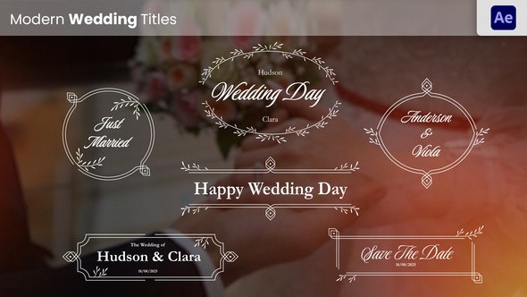 Videohive Wedding Titles 57236190 Titles template preview