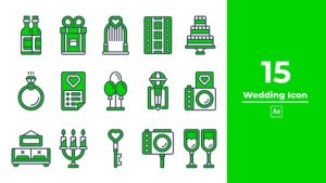 Videohive Wedding Icon After Effect Elements template preview