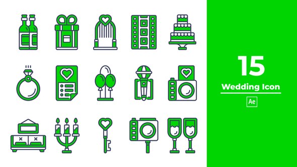 Videohive Wedding Icon After Effect Elements template preview
