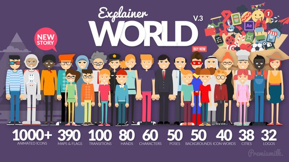 Explainer World Video Toolkit Library Video Displays template preview